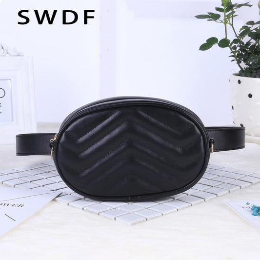 Leather Round Fanny Pack
