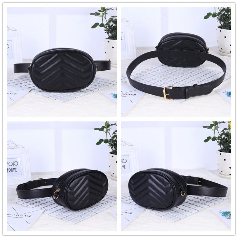 Leather Round Fanny Pack